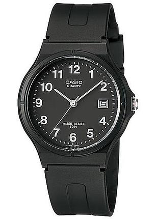 Чоловічий годинник casio mw-59-1b полімерний ремінець чорний циферблат