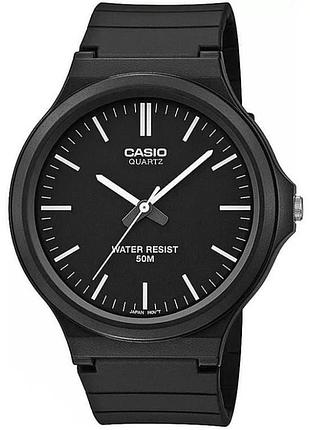 Чоловічий годинник casio mw-240-1e полімерний ремінець чорний циферблат
