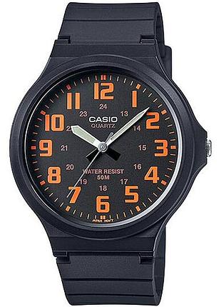 Чоловічий годинник casio mw-240-4b полімерний ремінець чорний циферблат
