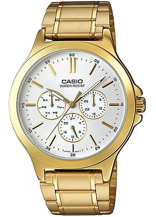 Мужские часы casio mtp-v300g-7a стальной браслет серебристый циферблат