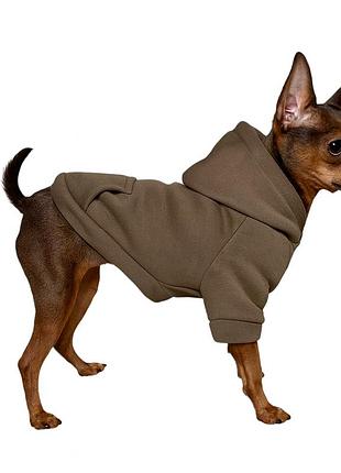 Кофта для котів та собак diego hoodie утеплена, розмір хs хакі