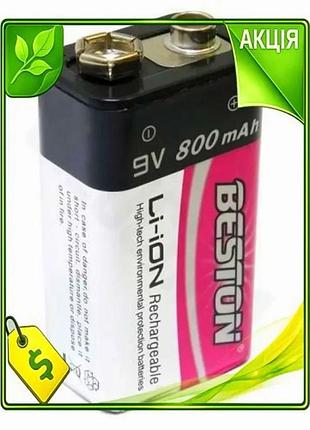 Ve акумулятор cr-9v beston 800 new version mah li-ion крона для пультів дистанційного керування батаре n6w_ver