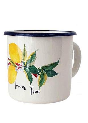 Кружка ем. 1л /2 без кришки лимонне дерево (біла) (i0107/2) тм idilia