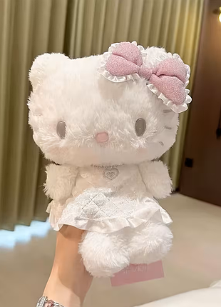 Мягкая игрушка hello kitty в белом платье