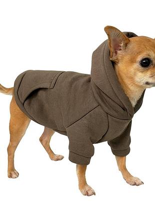 Кофта для котів та собак diego hoodie утеплена, розмір m хакі