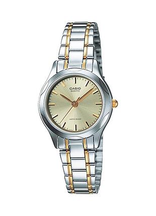 Женские часы casio ltp-1275sg-9a стальной браслет золотистый циферблат