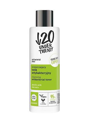 Антибактериальный очищающий тоник для лица under twenty cleansing antibacterial toner, 200 мл