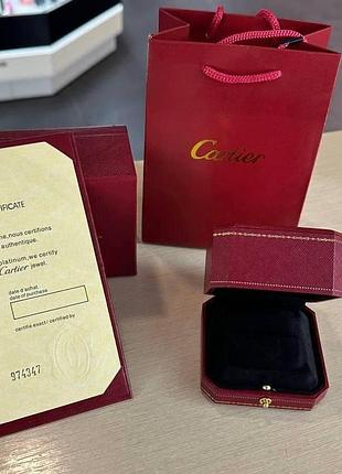 Премиум упаковка cartier под кольцо - коробочка, внешняя коробочка, пакет и сертификат