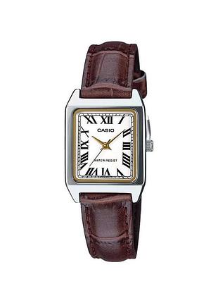Жіночий годинник casio ltp-v007l-7b2 шкіряний ремінець білий циферблат