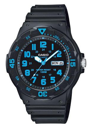 Чоловічий годинник casio mrw-200h-2b полімерний ремінець чорний циферблат