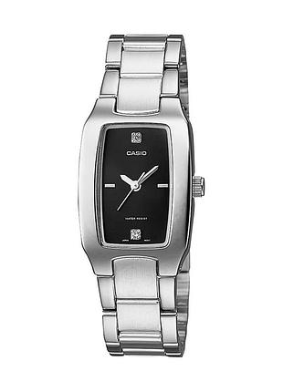 Женские часы casio ltp-1165a-1c2 стальной браслет чёрный циферблат