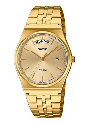 Чоловічий годинник casio mtp-b146g-9a сталевий браслет золотистий циферблат