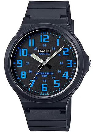 Чоловічий годинник casio mw-240-2b полімерний ремінець чорний циферблат