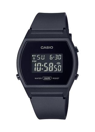 Жіночий електронний годинник casio lw-204-1b полімерний ремінець чорний дисплей