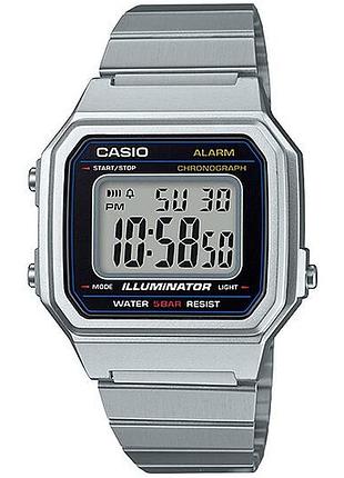 Чоловічий електронний годинник casio vintage b650wd-1adf сталевий браслет сірий дисплей