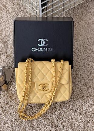 Сумка chanel classic flap mini bag 20 лимонный есть
