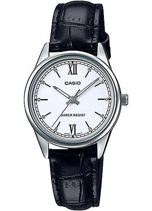 Жіночий годинник casio ltp-v005l-7b2 шкіряний ремінець білий циферблат