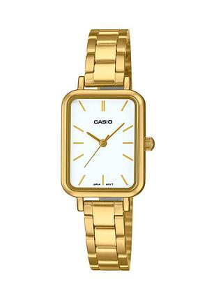 Жіночий годинник casio ltp-v009g-7e сталевий браслет білий циферблат