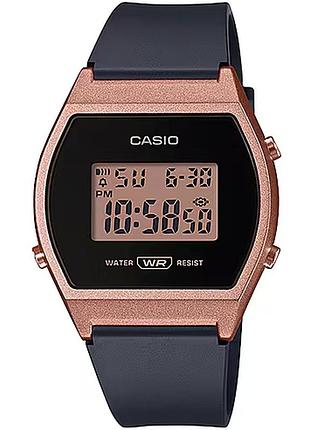 Жіночий електронний годинник casio lw-204-1a полімерний ремінець чорний дисплей