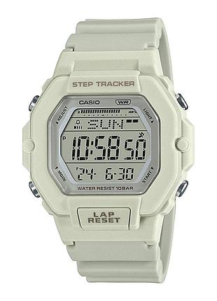 Женские электронные часы casio lws-2200h-8a полимерный ремешок серый дисплей