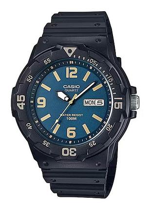 Чоловічий годинник casio mrw-200h-2b3 полімерний ремінець синій циферблат