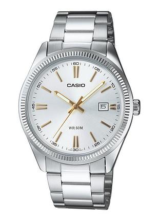Чоловічий годинник casio mtp-1302d-7a2 сталевий браслет сріблястий циферблат