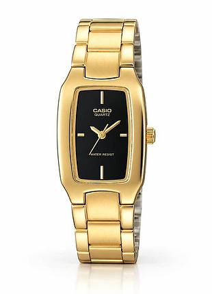 Жіночий годинник casio ltp-1165n-1c сталевий браслет чорний циферблат