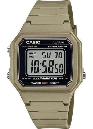 Чоловічий електронний годинник casio w-217h-5a полімерний ремінець сірий дисплей