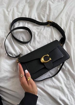 Coach tabby shoulder bag 26 black/gold [крафтова коробка]
