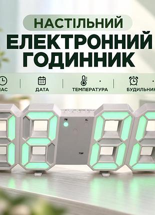 Настільний електронний годинник vst ly 1089 із зеленим підсвічуванням