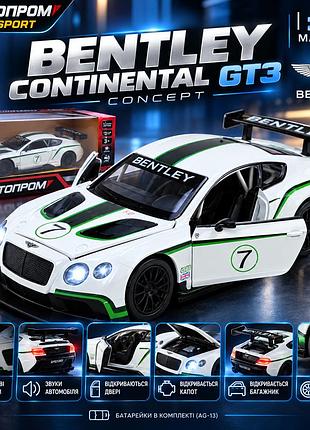 Металлическая модель bentley continental gt3 concept автопром 1:24 со светом, звуком, инерционным ходом и дверями
