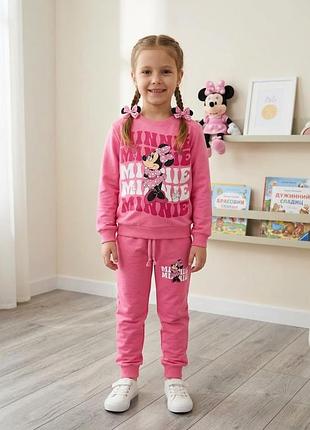 Дитячий спортивний костюм для дівчинки minnie mouse (рожевий) 122-128