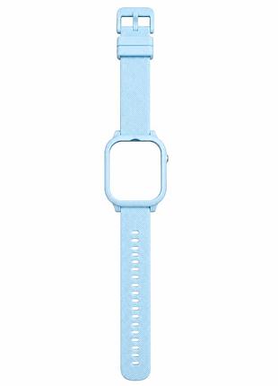 Синій силіконовий ремінець modfit zoopex blue для смарт-годинника з захисним чохлом у комплекті