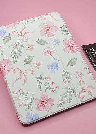 Чохол книжка smart case ipad 10 2022 11 2025 (10.9) (a16) з малюнком бантики-квіточки прозорий слот відділ під apple pencil