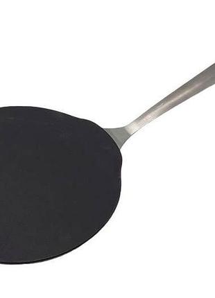 Лопатка кулинарная поварская профессиональная из нержавеющей стали для жарки на антипригарной посуде l 37 cm 15*16 cm