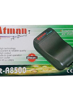 Двоканальний компресор для акваріума atman at-8500