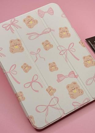 Чохол книжка smart case ipad 10 2022 11 2025 (10.9) (a16) з малюнком бантики-квіточки прозорий слот відділ під apple pencil