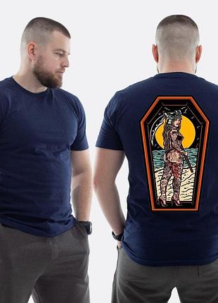 Мужская классическая футболка с принтом sunset goons девушка струна заката, темно-синяя