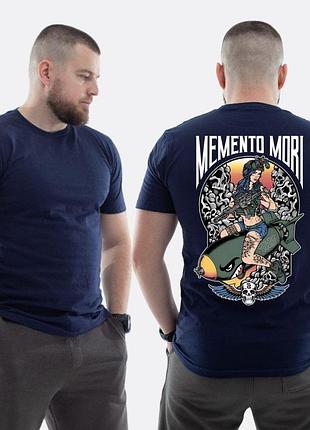 Мужская классическая футболка с принтом sunset goons девушка на мини мементо море, темно-синяя