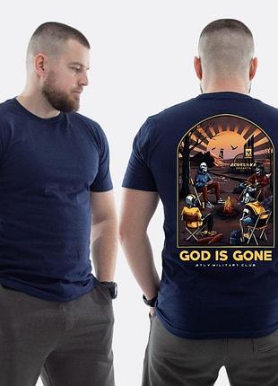 Мужская классическая футболка с принтом sunset goons бог пошел скелеты у очага, темно-синяя