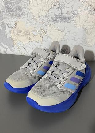 Кросівки для дітей adidas сірі з синім, розмір 31, довжина устілки 20 см
