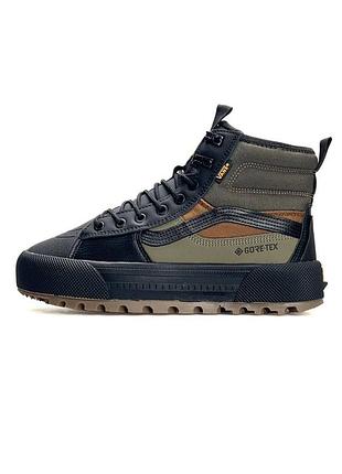 Мужские кроссовки vans sk8-hi mte-3 fur black khaki