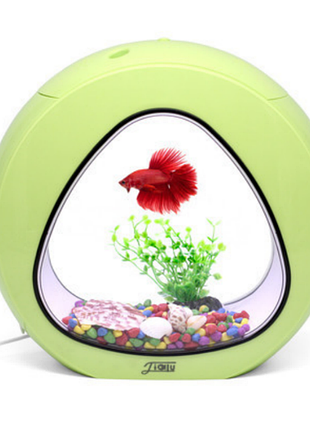 Мини аквариум 3 в 1 sunsun aquarium ya-01 led в цвете зеленый