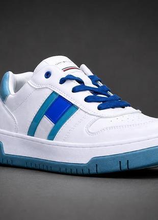 Кроссовки для мальчика Tommy hilfiger flag low cut lace 35 белые с голубым (12346118)