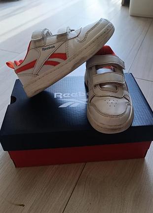 Кросівки дитячі reebok білі з помаранчевим, розмір 25, довжина устілки 14.5 см