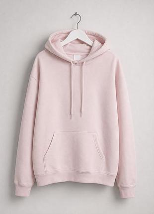 Женское утепленное худи creator studio (h&amp;m) l пастельно-розовое однотонное (12345747-15)