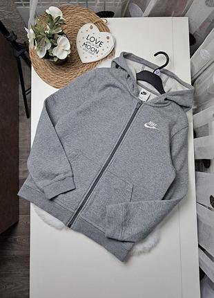 Теплая зип-худи с начесом от nike оригинал 10-11 лет (137-147) кофта с капюшоном на мальчика