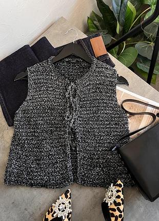 Жилетка жіноча massimo dutti класична вʼязана сіра розмір xs-s