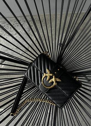 Pinko mini love bag one simply puff black/gold [оригинальная коробка]