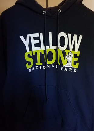 Худі чоловіче yellowstone national park, синє, розмір xl